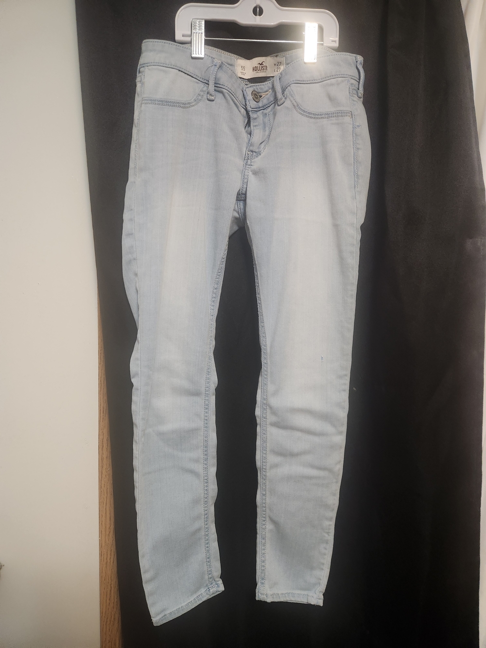 Hollister Women's Skinny Jeans in Pale Blue Wash
